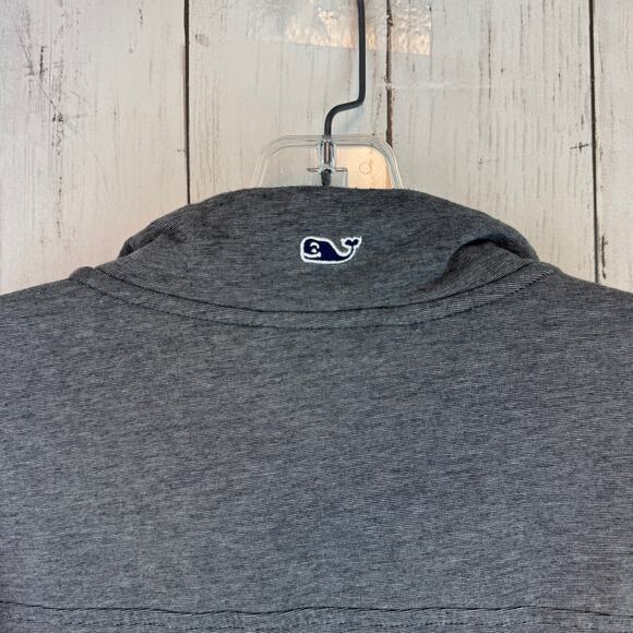 Vineyard Vines Gray Pima Edgartown 1/4 Zip Pullover Shep Shirt Size Medium - Picture 9 of 12